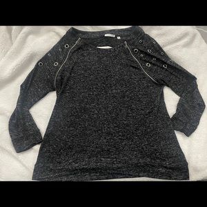 Gray 3-quarter sleeve blouse 1X NWT